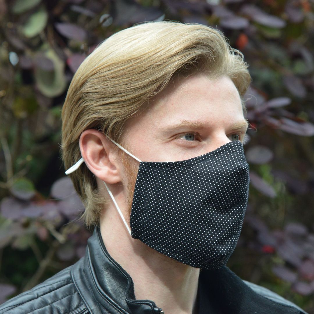 Black Polka Dot - Adults - Reusable Barrier Mask – JESSICA GRAAF