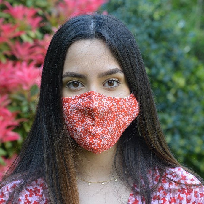 Red Ditsy - Adults - Reusable Barrier Mask – JESSICA GRAAF
